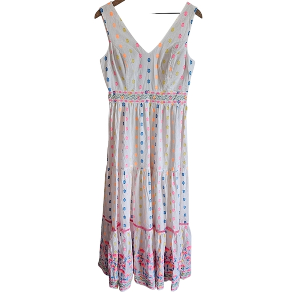 Lilly Pulitzer White Charleen Polka Dot Sleeveless Maxi Dress - Picture 2 of 16